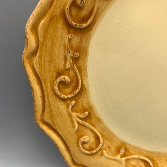 Set of 2  Pier1 Gemma Baroque Hand-painted Earthenware Salad Plates 9" - Picture 3 of 8